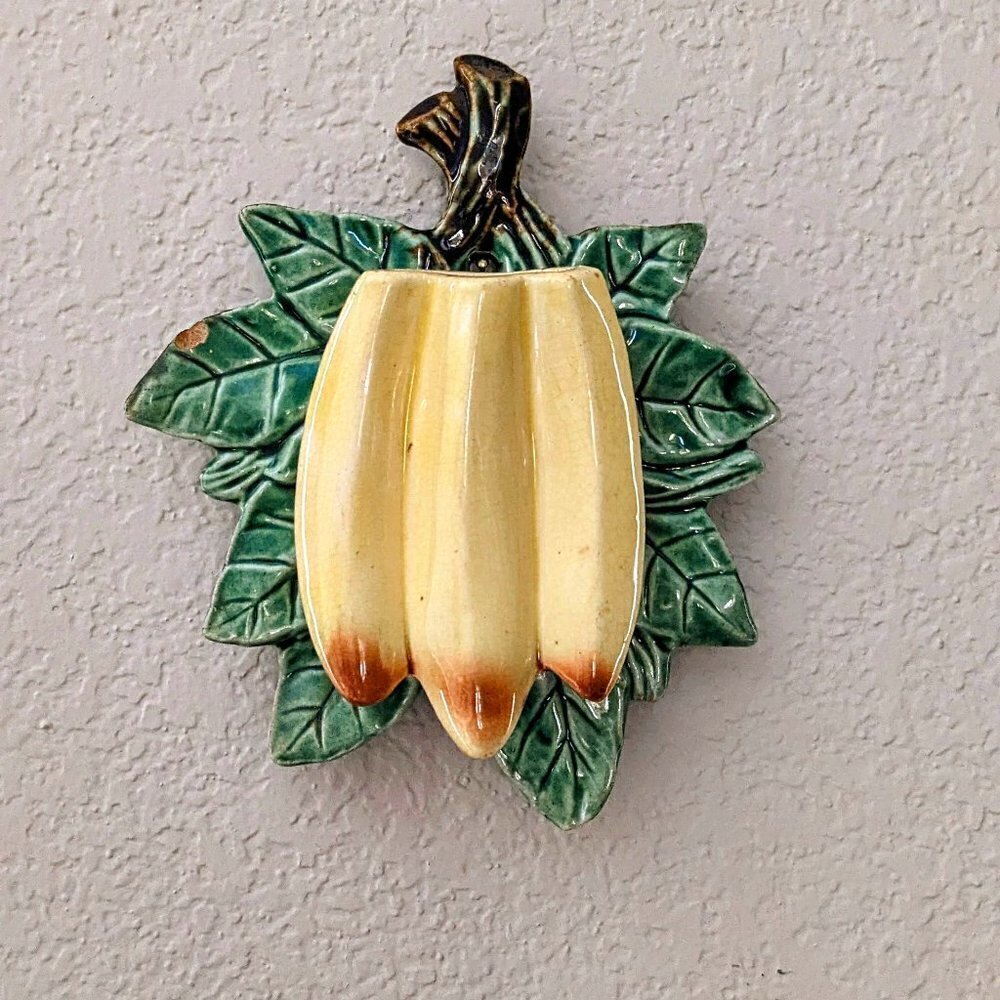 Vintage McCoy Banana Wall Pocket, circa 1952.